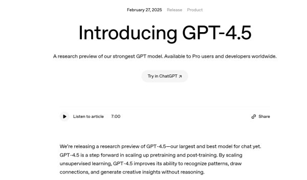 百进配资 OpenAI发布GPT-4.5：情商高、更擅长骗其他AI打钱